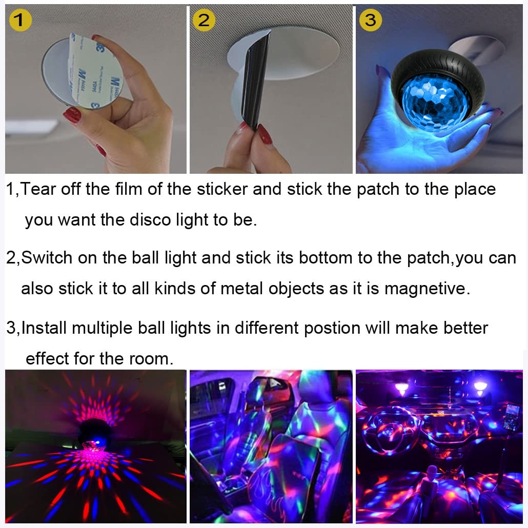 Mini Disco Party Light Night Light 2 in 1 Flashes with Music Sound Activated …