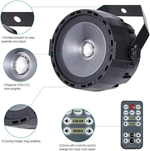 LED Par Stage Light 30W COB Wash Lights RGB 3in1 with Remote and 30W-2 Pack