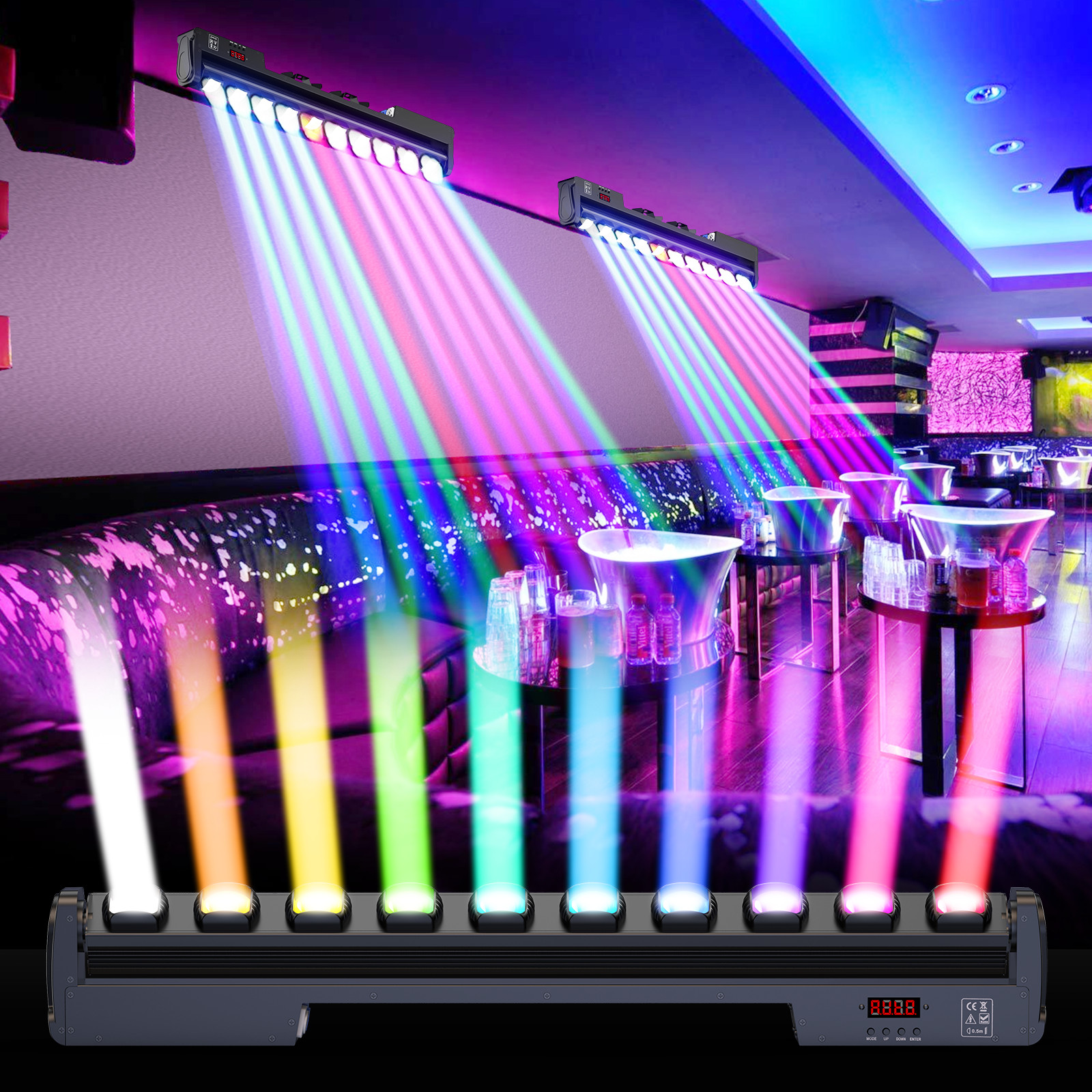 250W Moving Head Light 10LED RGBW Beam Light DMX Disco Party Club Effect Light