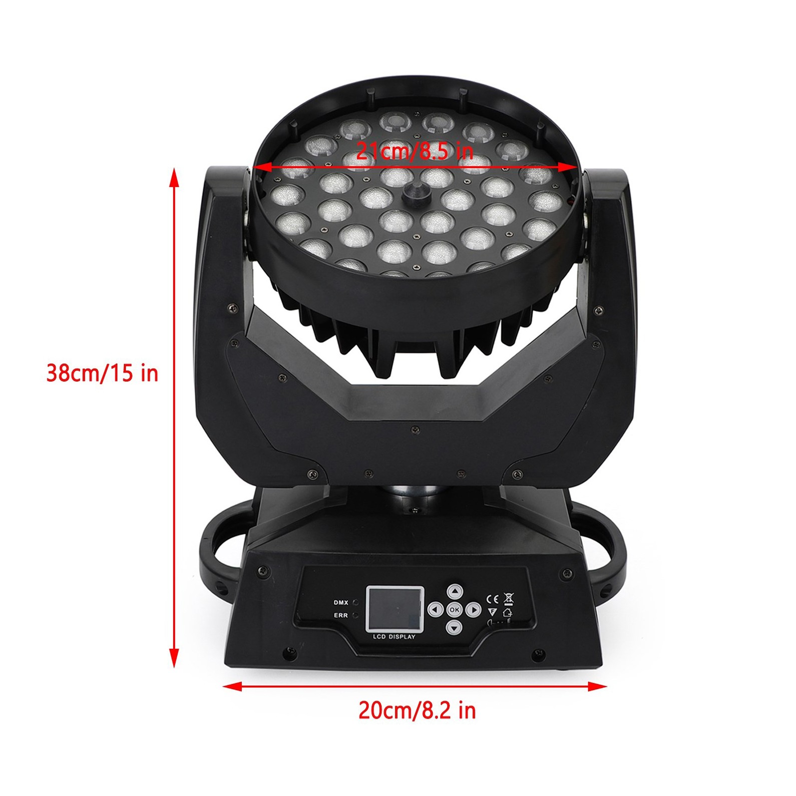 🔥1/2/4 Pcs 36x10W RGBW 4in1 LED Zoom Moving Head 360W Wash Stage Light DMX 15CH