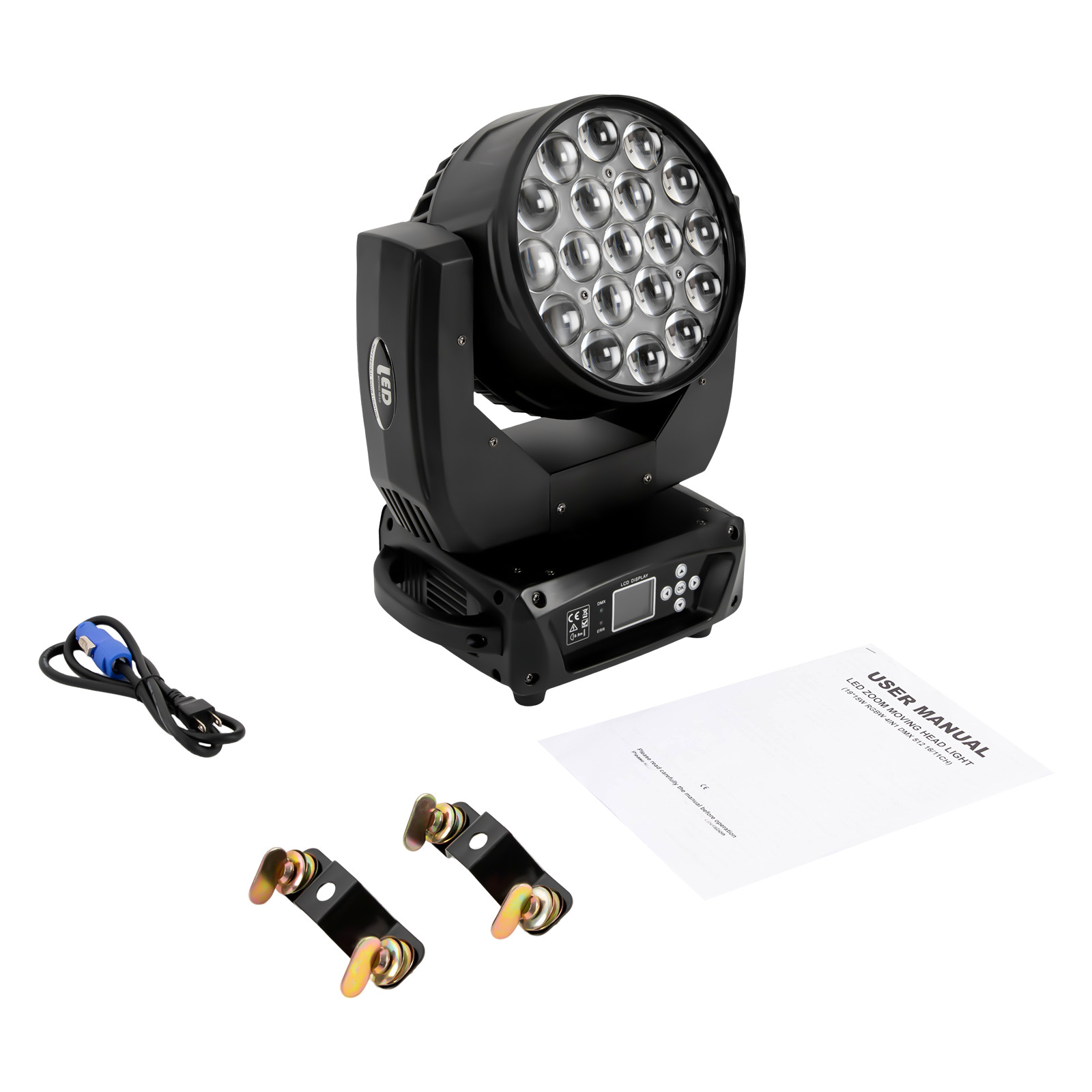 8pcs RGBW 19x15w 4in1 Led Wash ZOOM 11/16ch DMX Moving Head Light dj stage light
