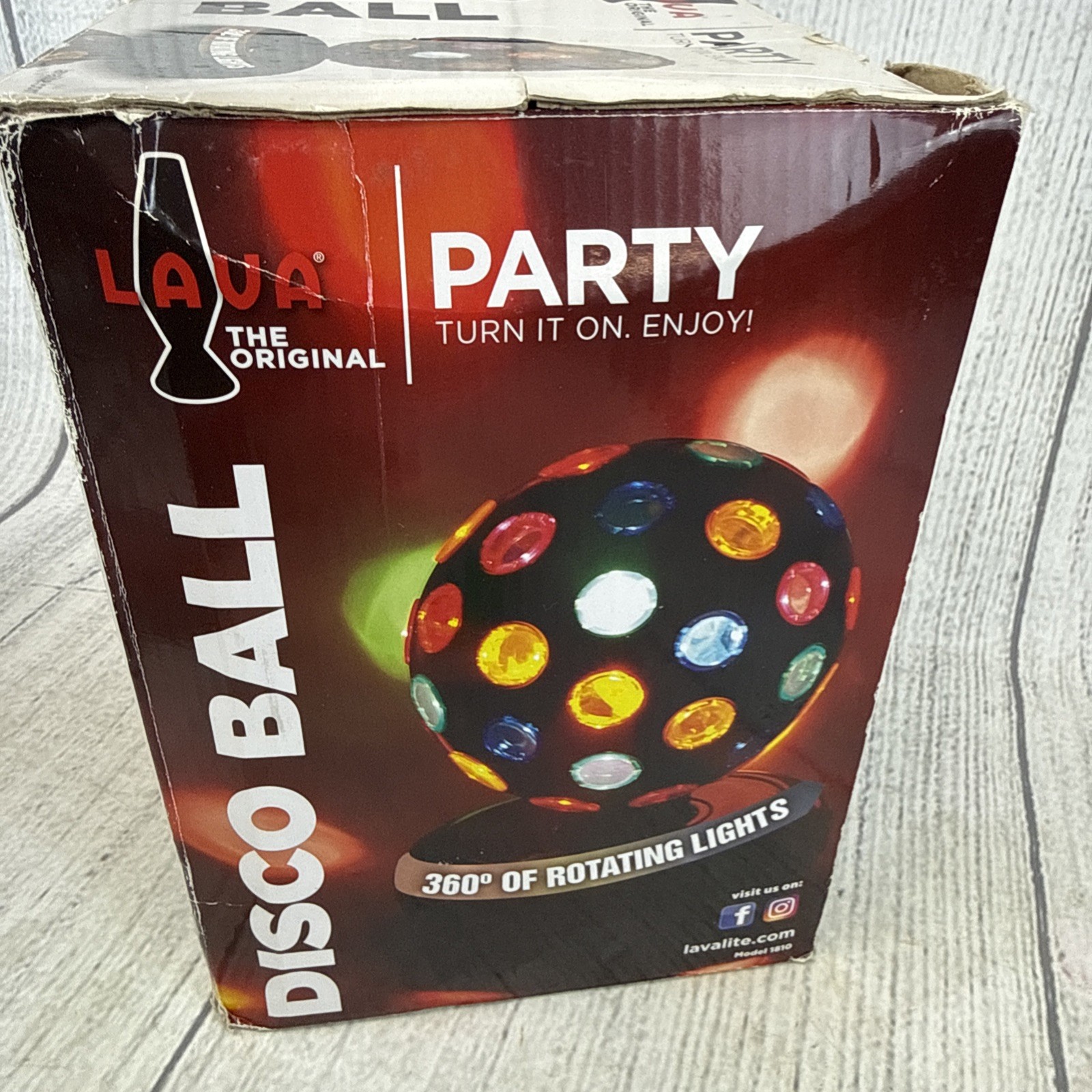 Vintage Rotating Disco Ball Multi-color Party Light, Tested & Working Orig Box