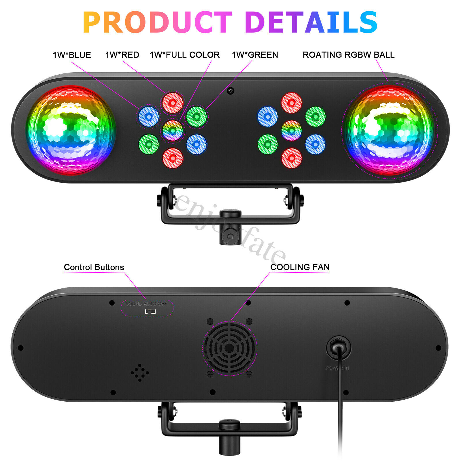 HOLDLAMP RGBW DJ Lights with Stand Telbum Party Bar Light Set Mobile Stage Light
