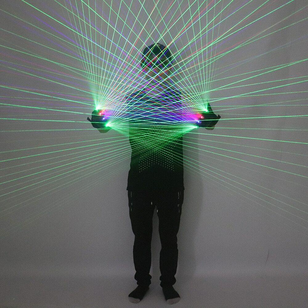 Laser Gloves LED Laser Multi Ray 2 in 1 Red Green Blue Gloves Laser Man DJ Party