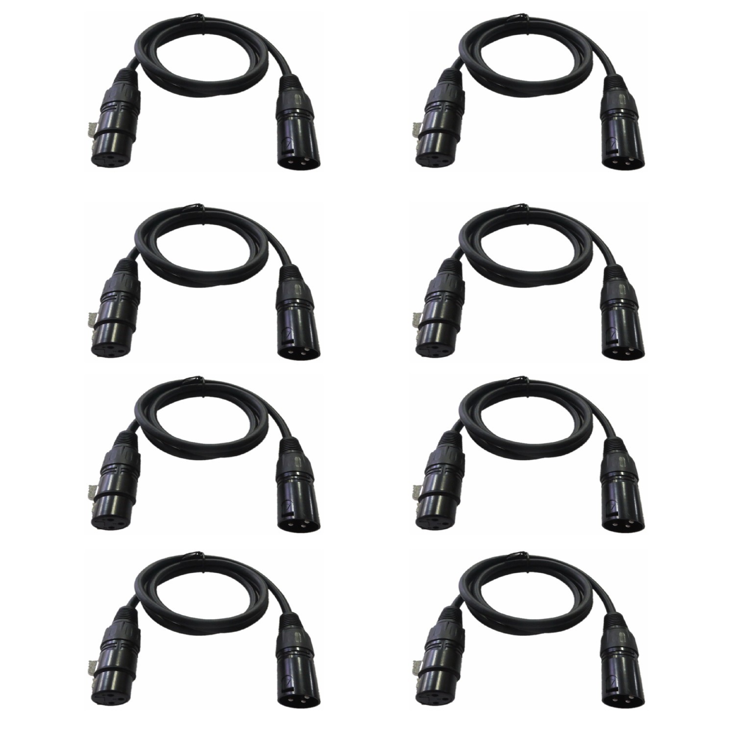 3.28ft 1 Meter 3 Pin XLR DMX Cable Male to Female for Stage Lights 8pcs Pack