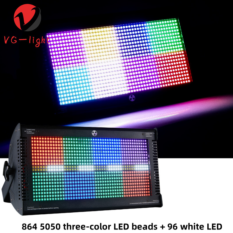 2PC Aluminum 1000w 8+8 Strobe Stage Flash Lighting RGBW LED Strobe Disco Light