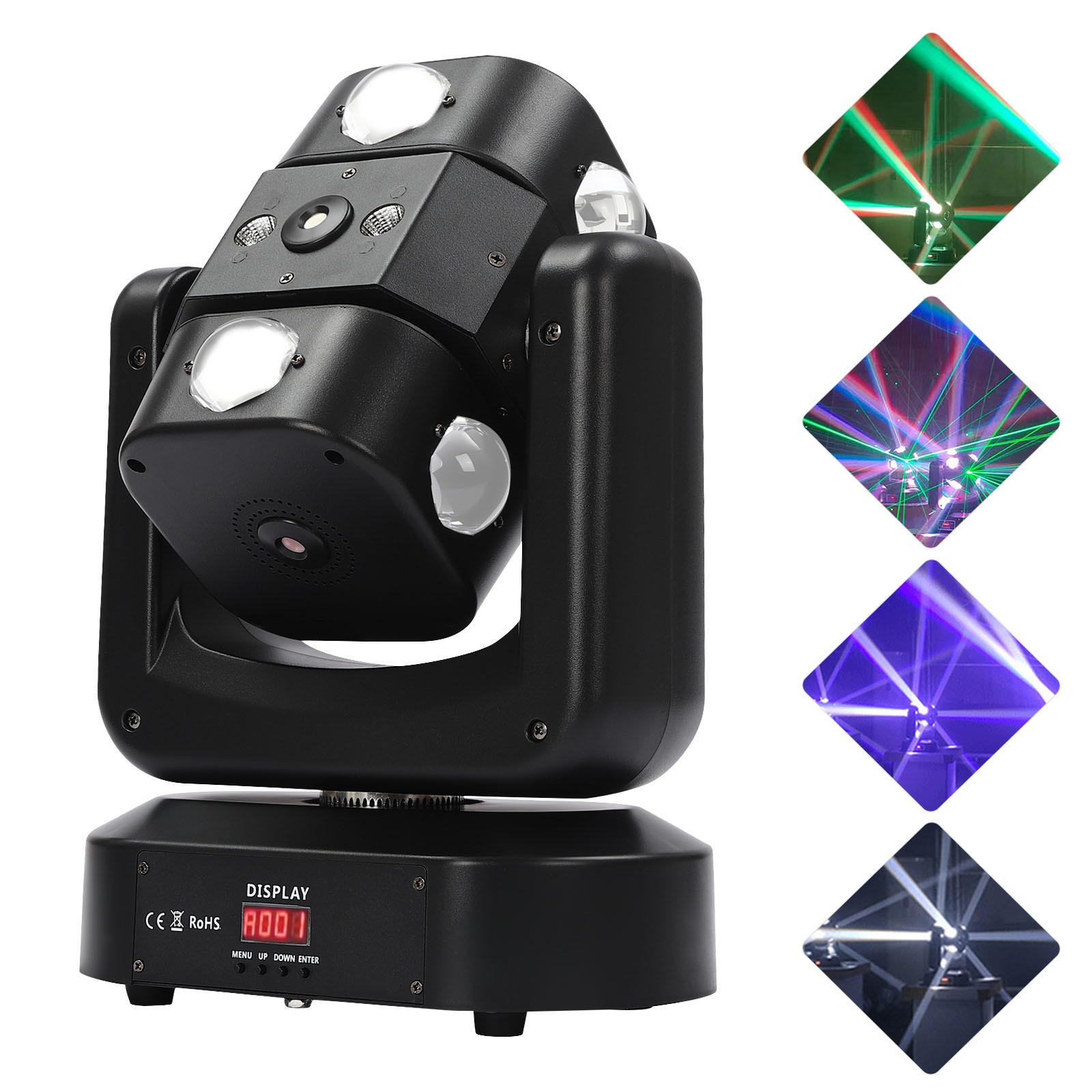 8 × 12W RGBW Moving Head Laser Stage Light DMX 22/46CH
