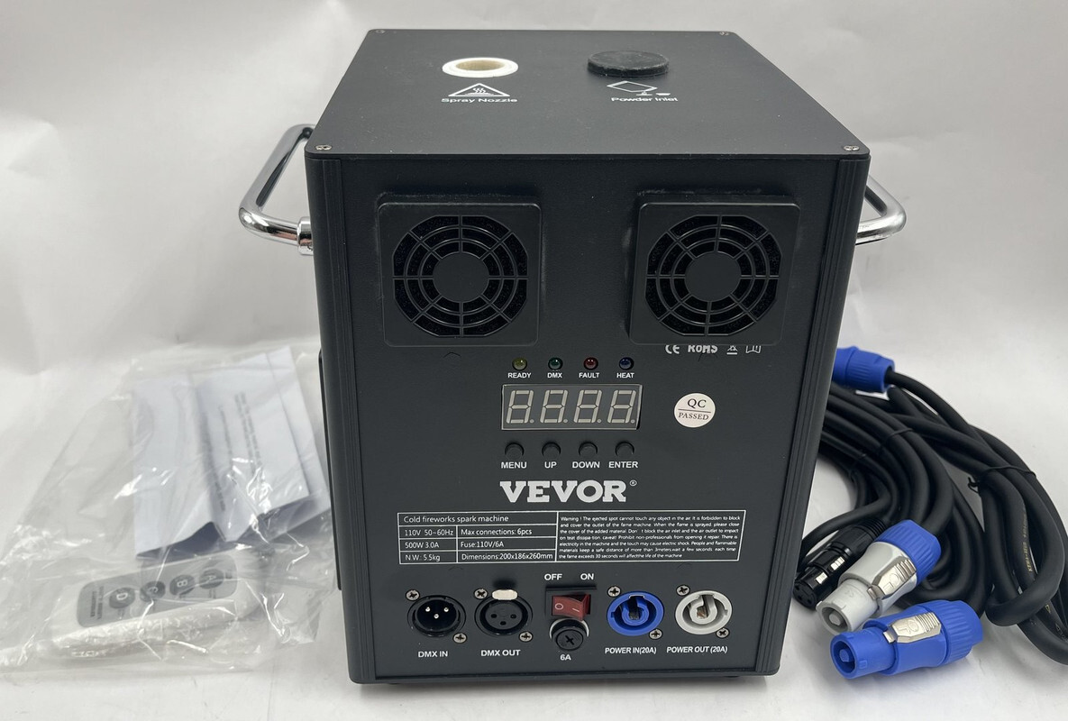 VEVOR 600W ELECTRONIC COLD SPARK FIREWORK MACHINE DMX STAGE EFFECT LOW NOISE