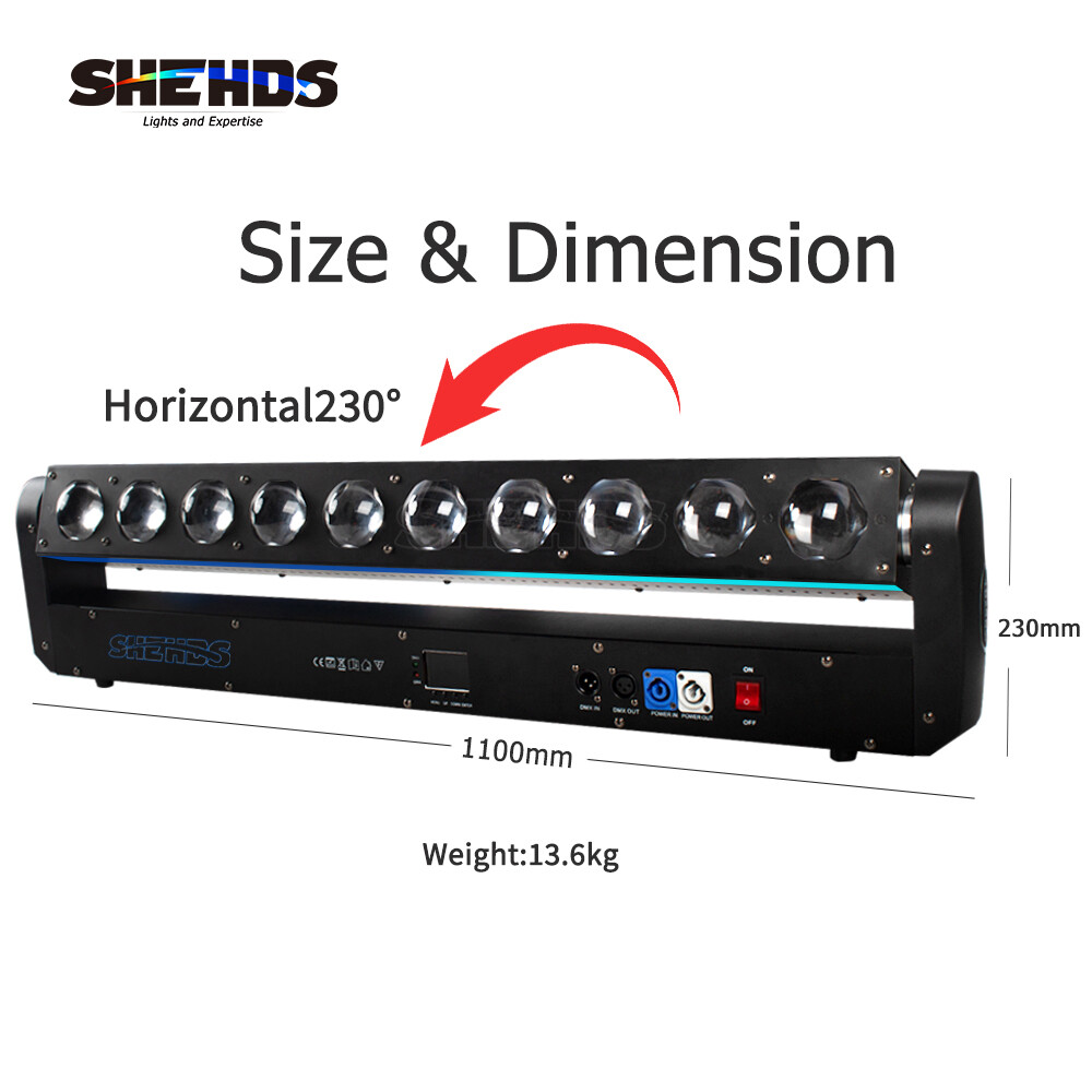 SHEHDS LED Beam 10x40W RGBW Lighting For Disco Party Wedding Bar DJ