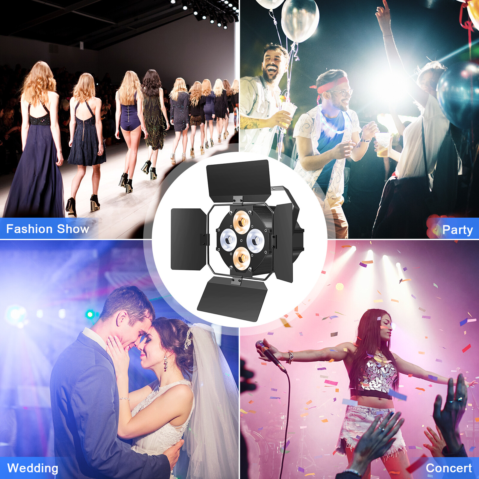 200W COB LED Par Light Blinder Cool White Warm White Lighting Church With Cover