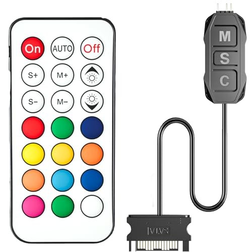 ARGB Controller Kit, GSCOLER RGB PC Fan Controller with 21 Key Remote Control,