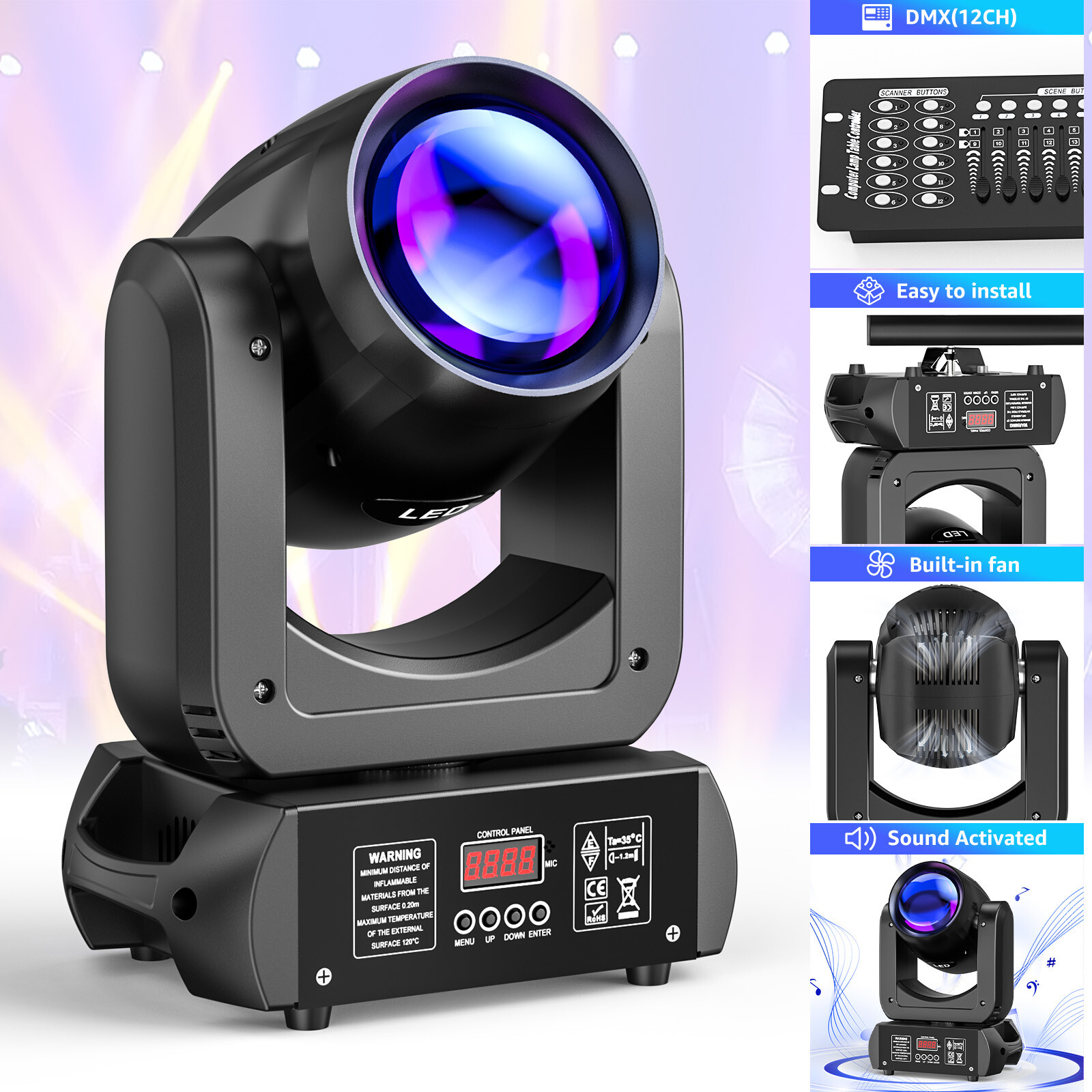 150W 6+12 Prism Moving Head Lights 8 GOBO 8 Colors Beam Stage Light for DJ Party