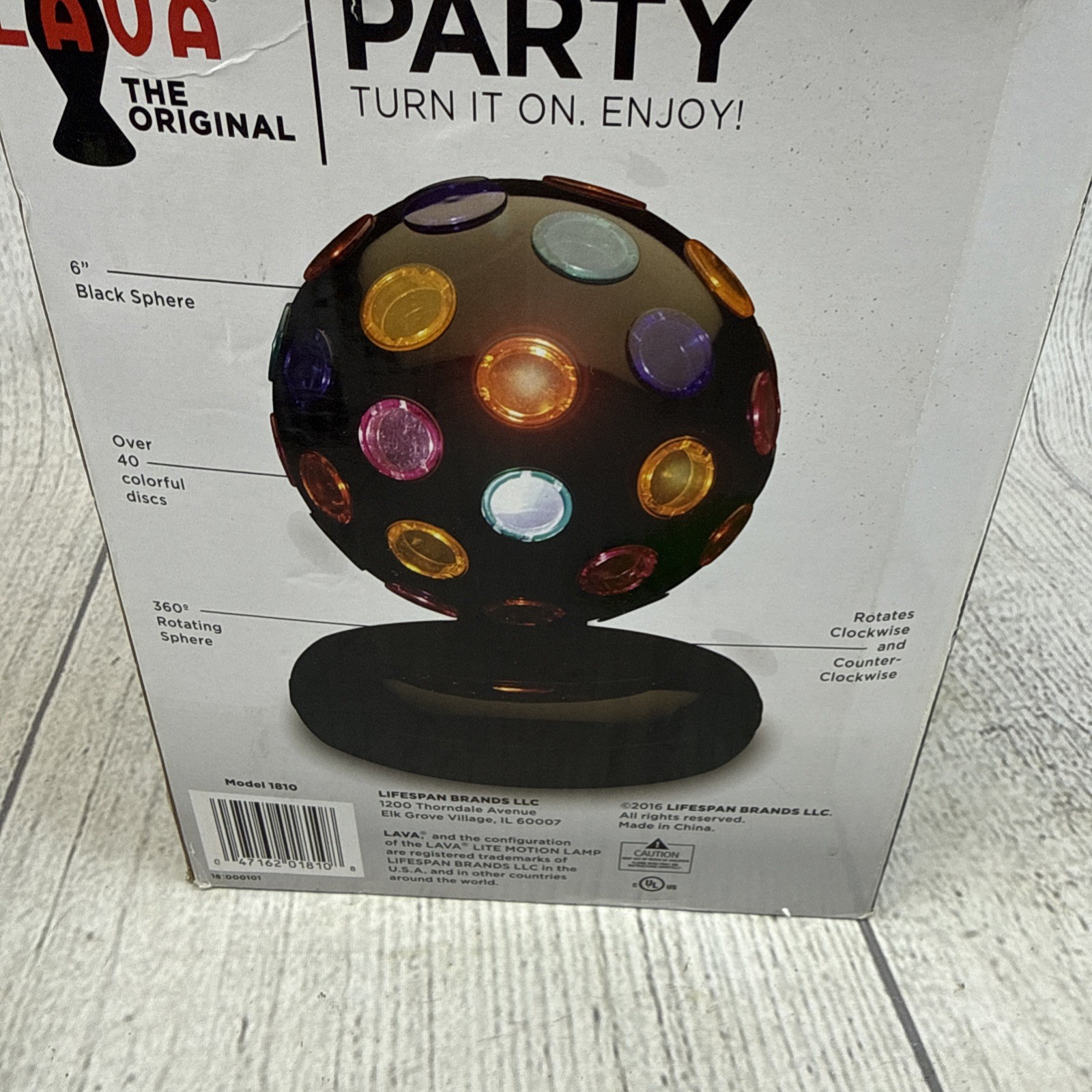 Vintage Rotating Disco Ball Multi-color Party Light, Tested & Working Orig Box