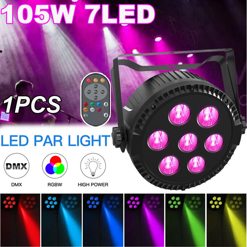 7x15W LED Par Light LED DMX RGBW 4 IN 1 Beam Wash Lights Stage Club Bar DJ Show