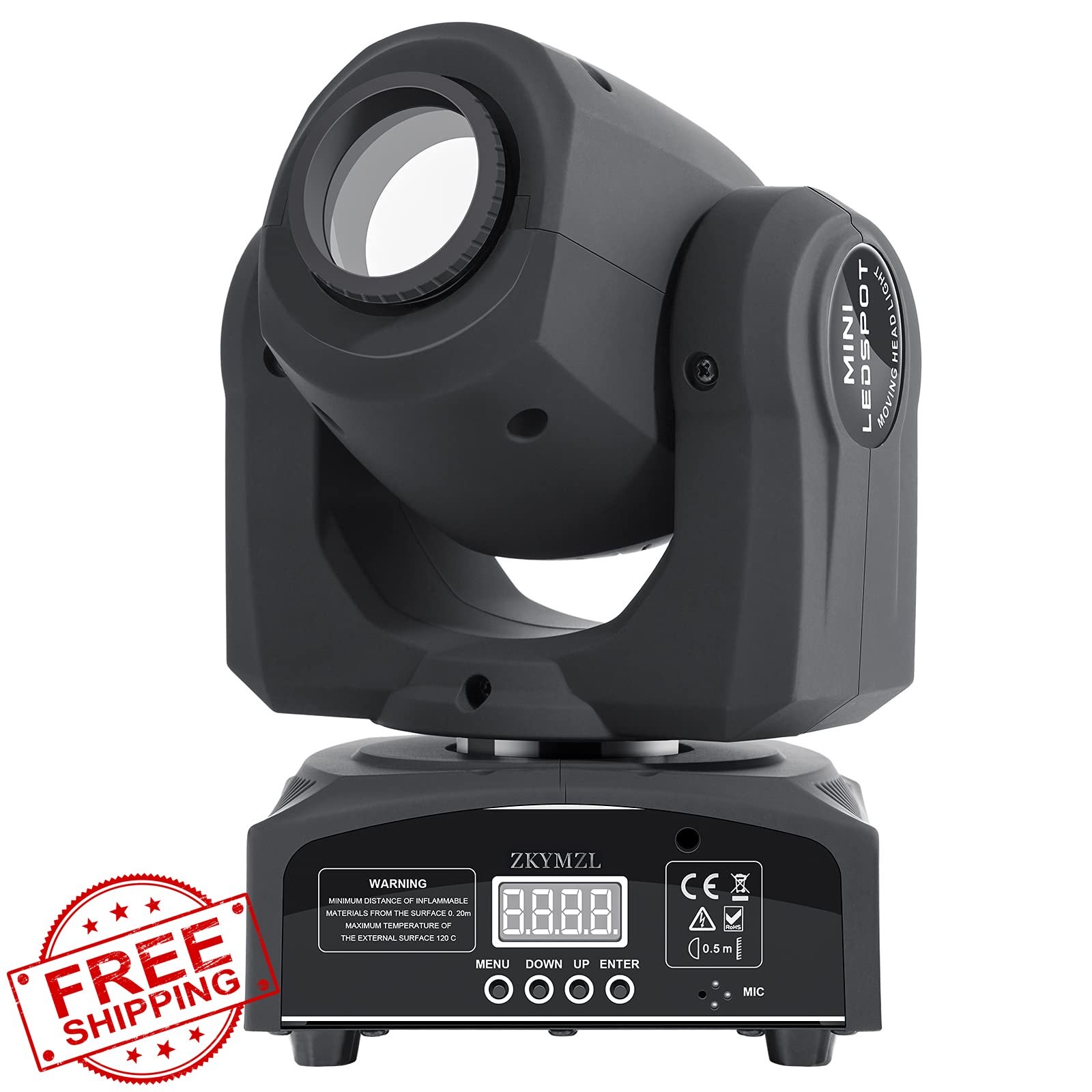 ZKYMZL 60W LED Moving Head DJ Stage Light 8 Gobos 8 Colors DMX