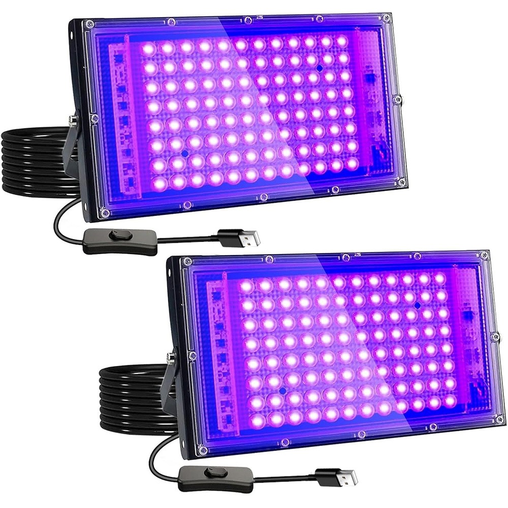 2Pcs UV Black Light 100W Bar UV LED Stage Blacklight Party DJ Club Halloween