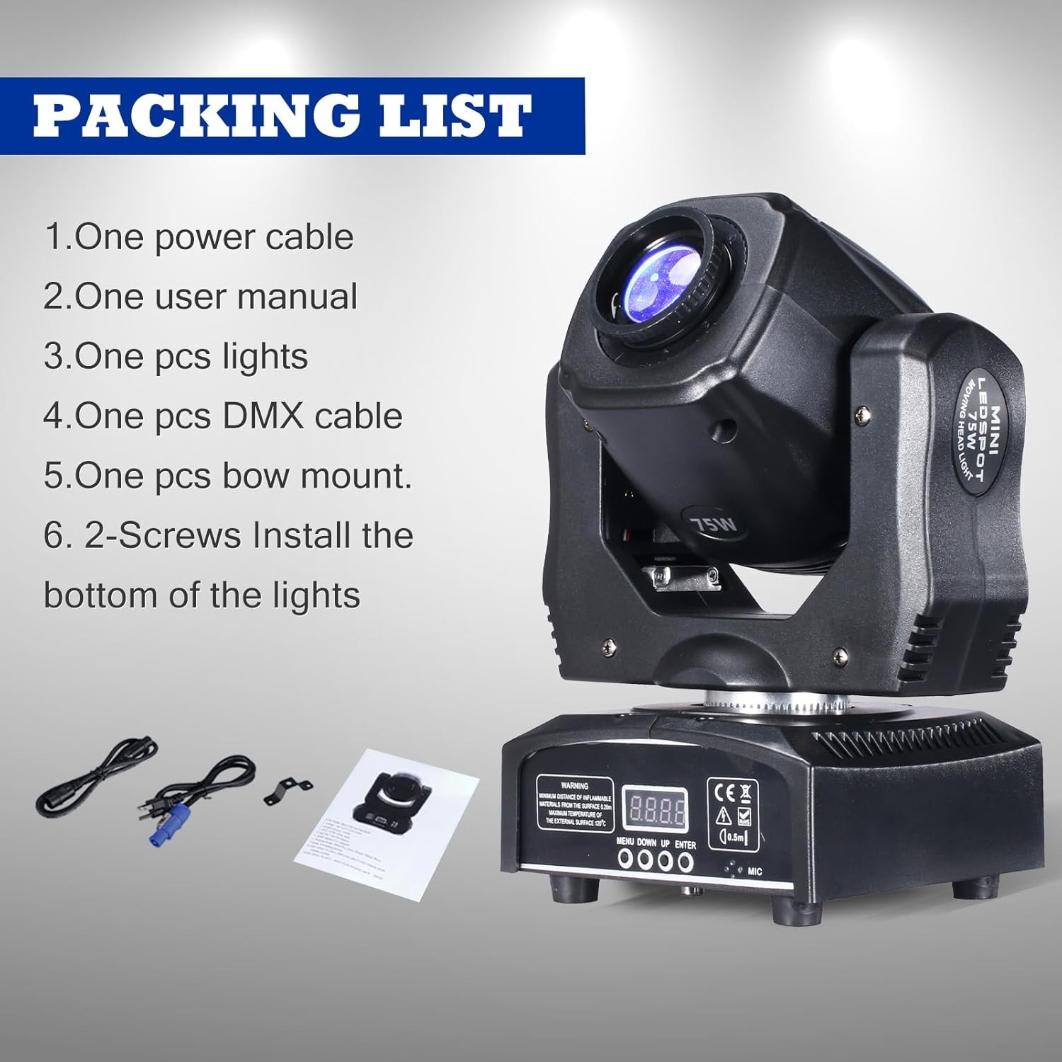 Moving Head DJ Lights 75W Stage Lights DMX Light 8 Gobos 8 Colors Spotlights …