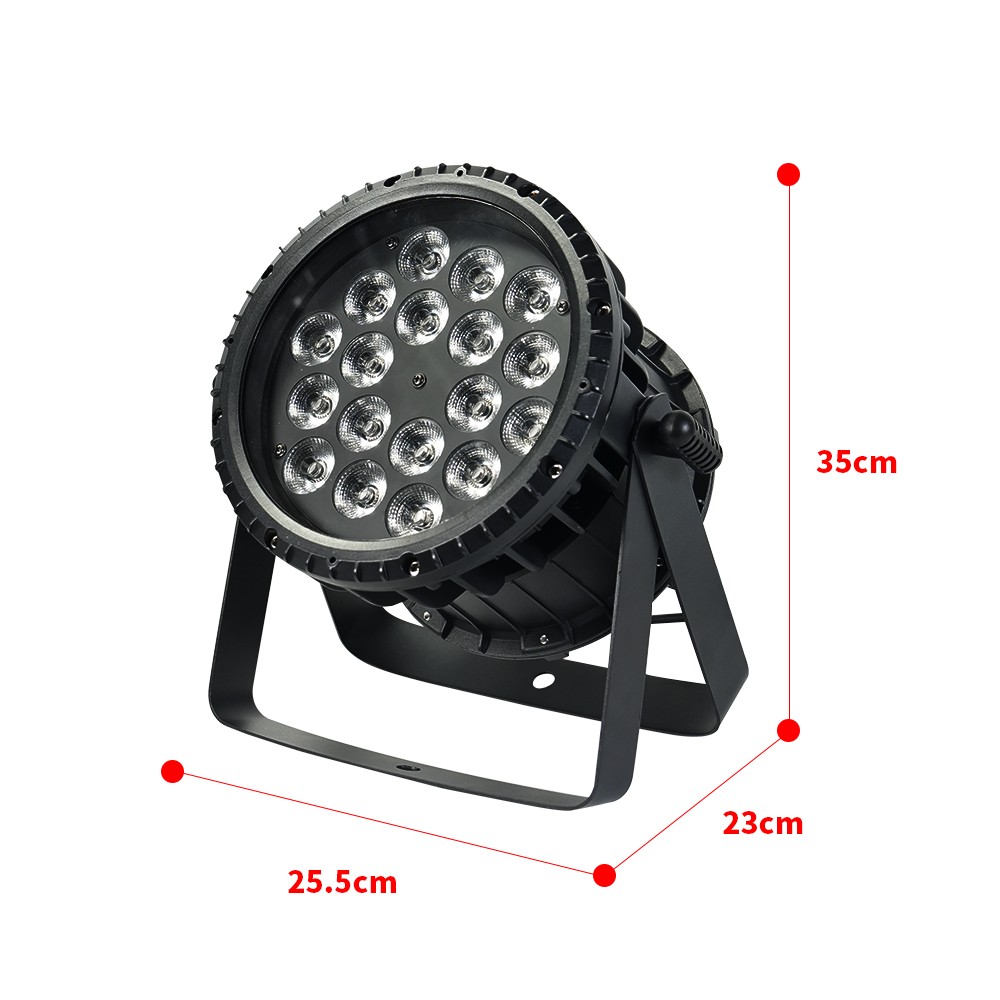 18x18W LED Upights Outdoor Waterproof Stage Par Light IP65 RGBWAUV 6 in1 DMX512