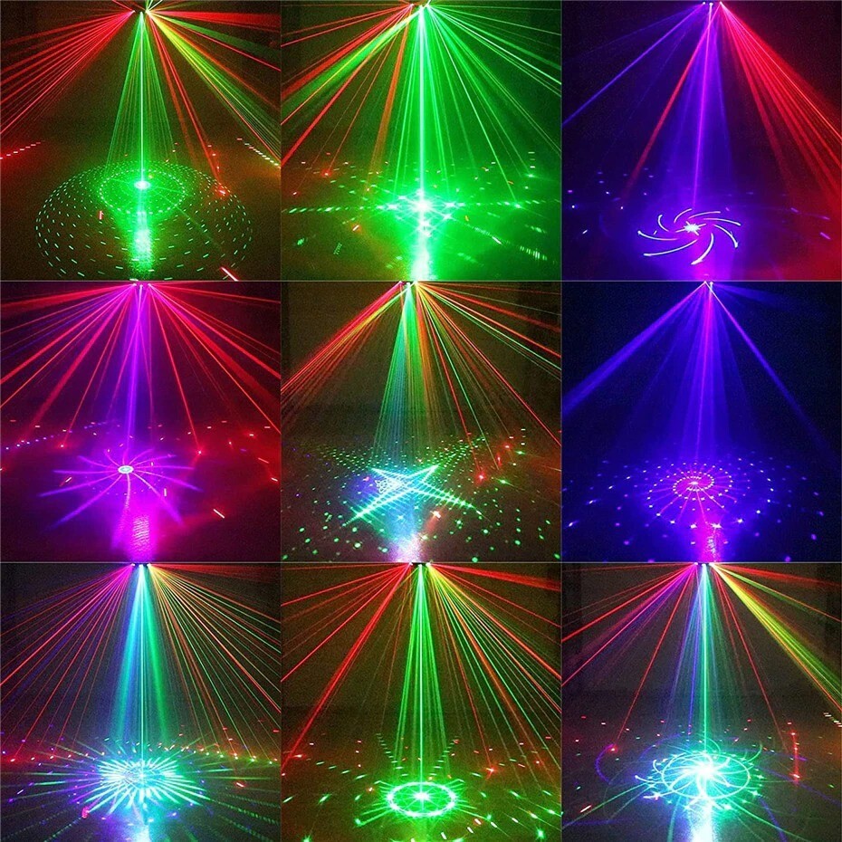 ALIEN 15 EYE RGB Disco DJ Beam Laser Light Projector DMX Remote Strobe Stage