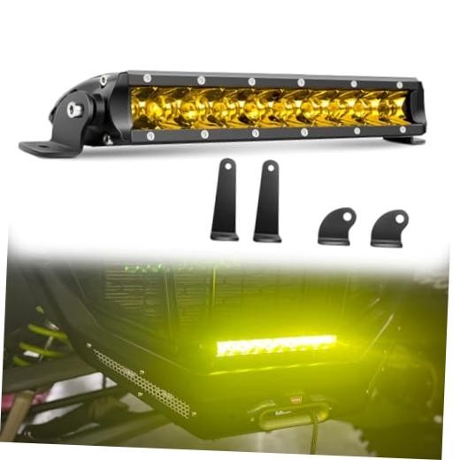 UTV Led Light Bar, 11 Inch Single Row Yellow Spot Led Off Road Spot-1 PC