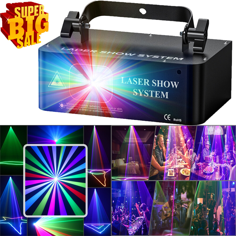 Animation DMX RGB LED Laser Beam Projector DJ Disco Party Stage Laser Light