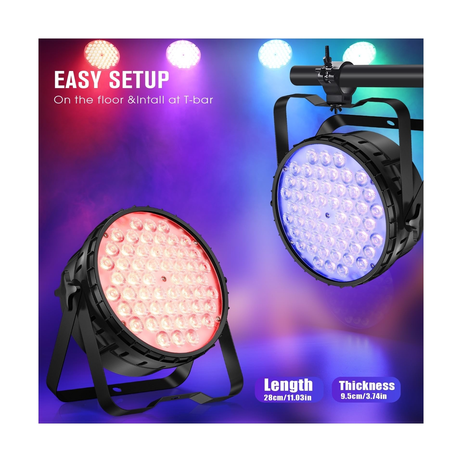 Betopper 54 * 4W High CRI Par Light, CRI/RA 90 RGBW 4 in 1 Ultra-Bright LED S…