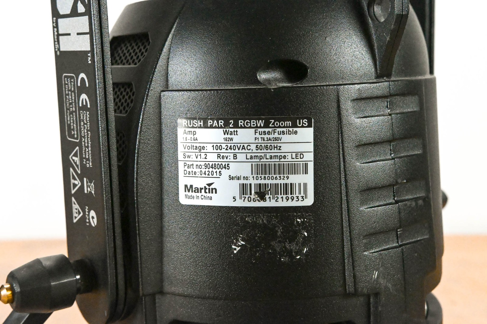 Martin Lighting RUSH PAR 2 RGBW Zoom US LED Par Can CG014GG