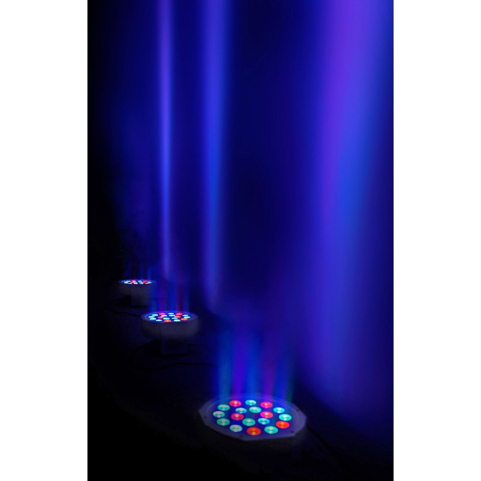 (10) Rockville RockPAR50 WHT LED RGB Par Can DJ/Club DMX Wash Lights+Cables+Bags