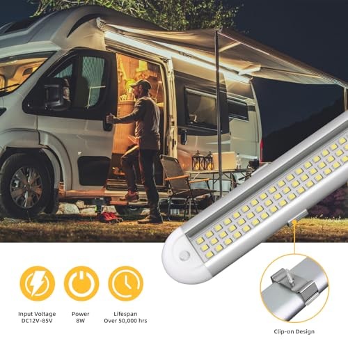 12V LED Light Bar, RV Lights Interior 120LEDs Light Strip 6500K 8W Interior