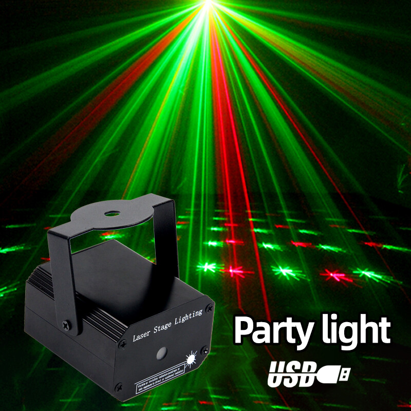 DJ Disco Party Stage Light Laser Projector Pattern LED RGB KTV Show Lighting