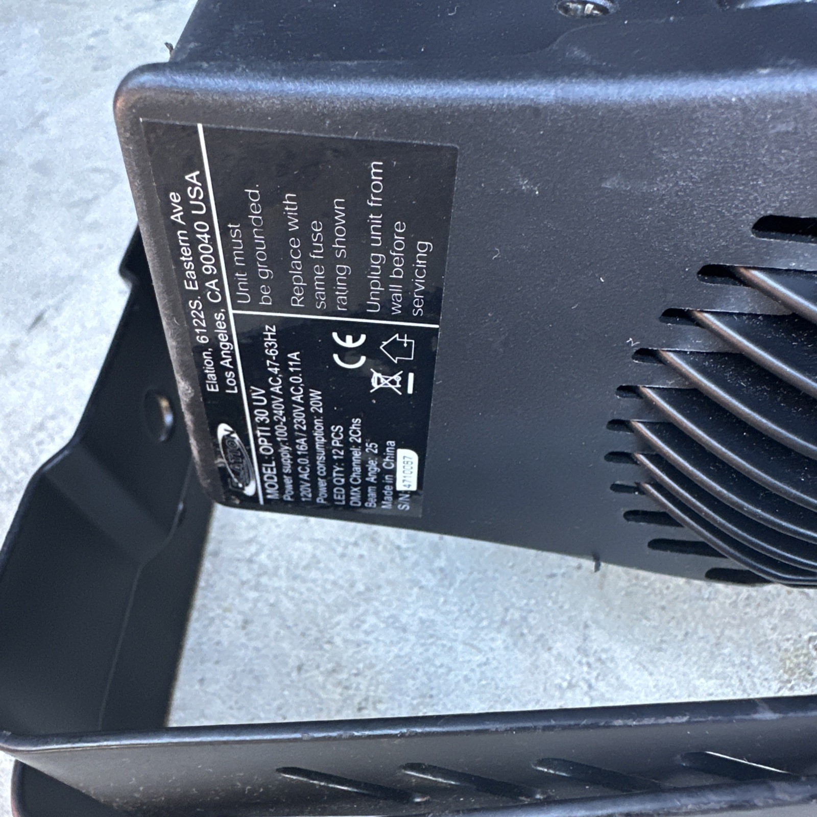 Elation Professional Opti 30 UV Power Supply 100-240V Tested Ships Free