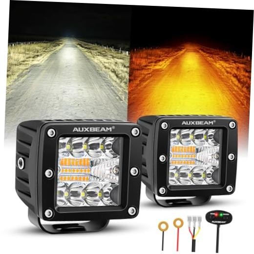6 Modes Amber White Series 3-Inch LED Cubes 72W Offroad Pod Lights | 3″