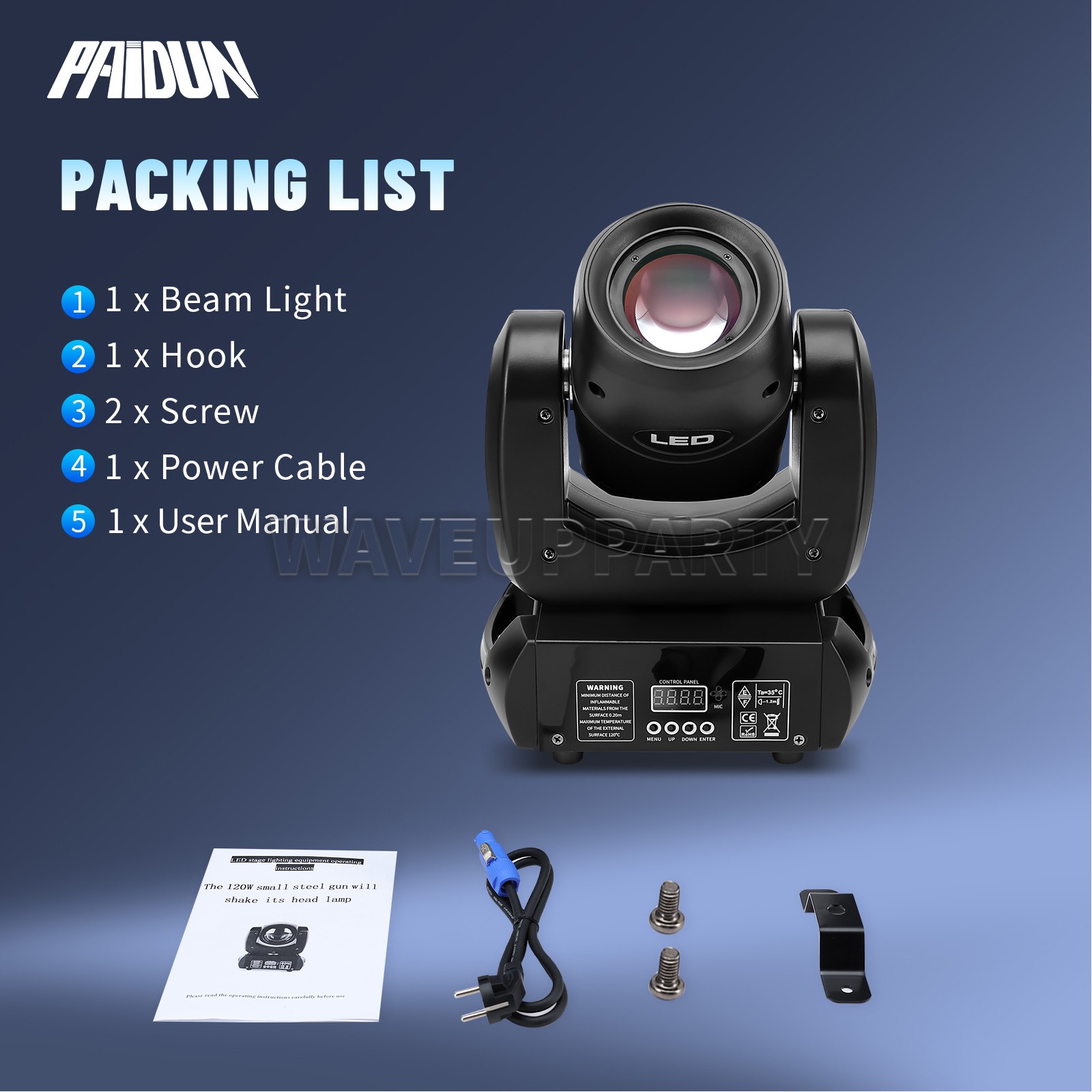 PAIDUN 150W Mini Beam Moving Head Light DMX Gobo Prism Disco Bar Spot Lighting
