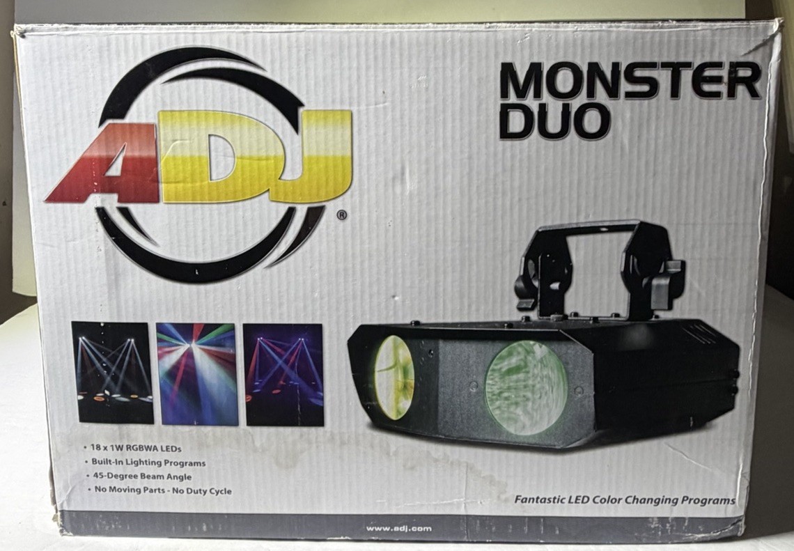 ADJ Monster Duo DJ Lighting Dual Lens Moonflower Effect 45 Degree Beam Angle