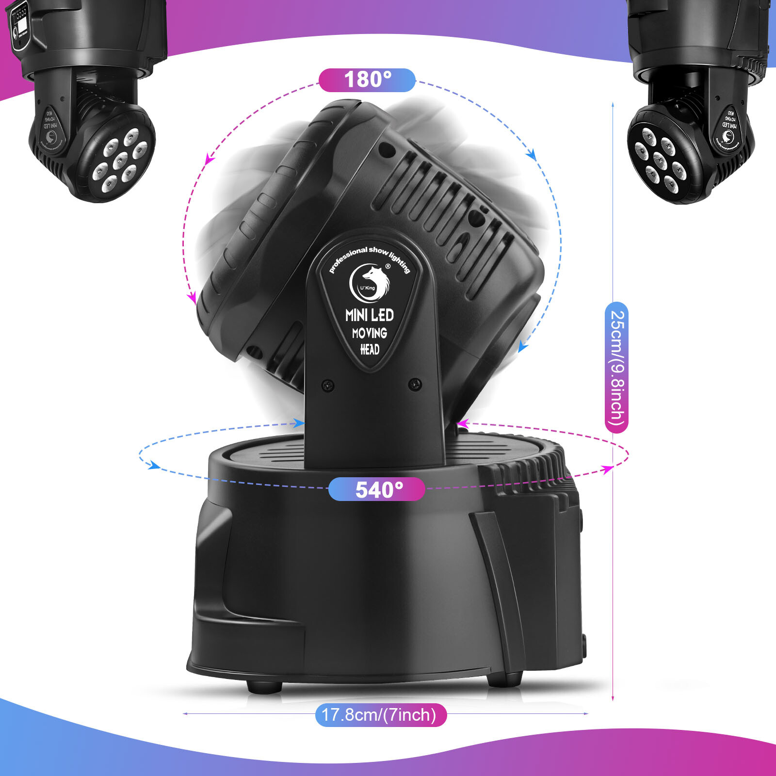 1-10PCS 120W 7LED Moving Head Light RGBW Beam DMX Bar Disco Party Stage Lighting