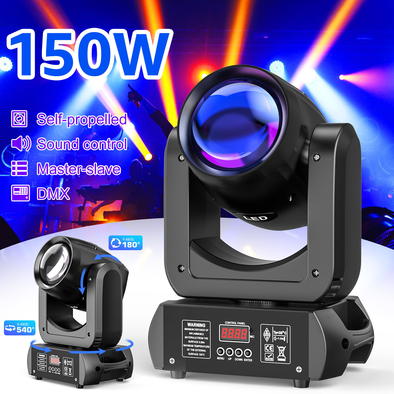 150W 6+12 Prism Moving Head Lights 8 GOBO 8 Colors Beam Stage Light for DJ Party