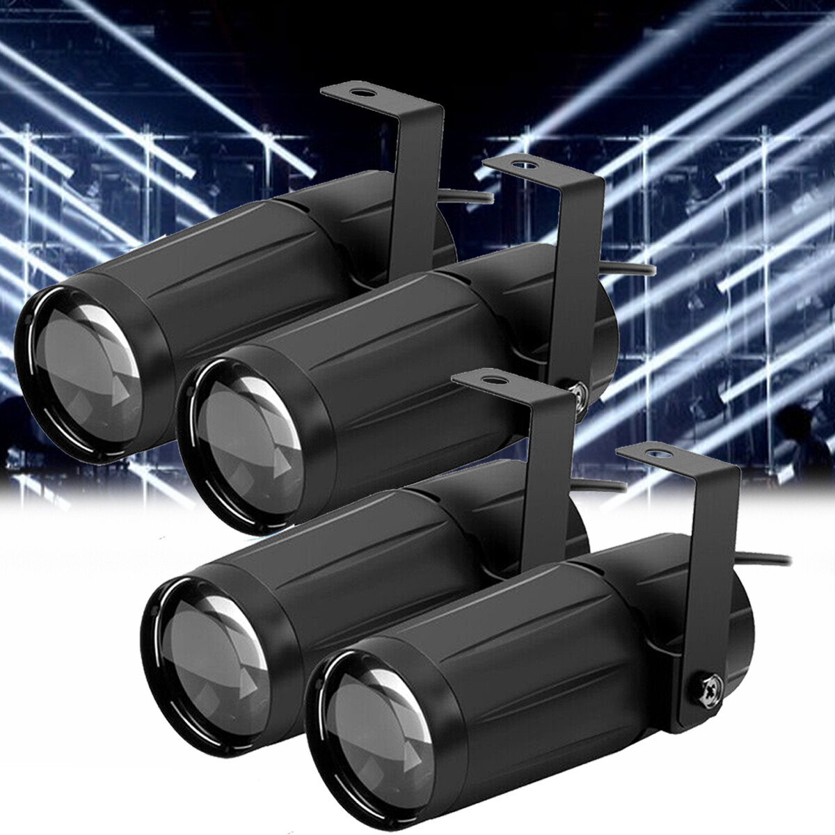 10PCS Pin Spot Light with White LED Stage DJ Lighting Beam Disco Ball Spotlight