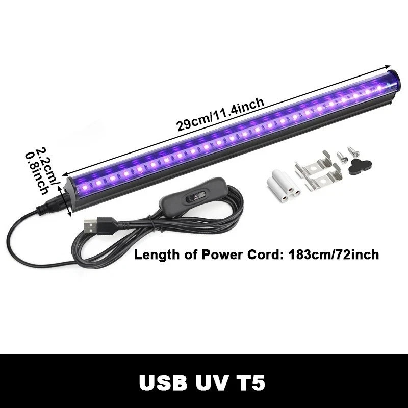 Black Light Bar Fixtures Ultraviolet Lamp Strip US Plug Party Club