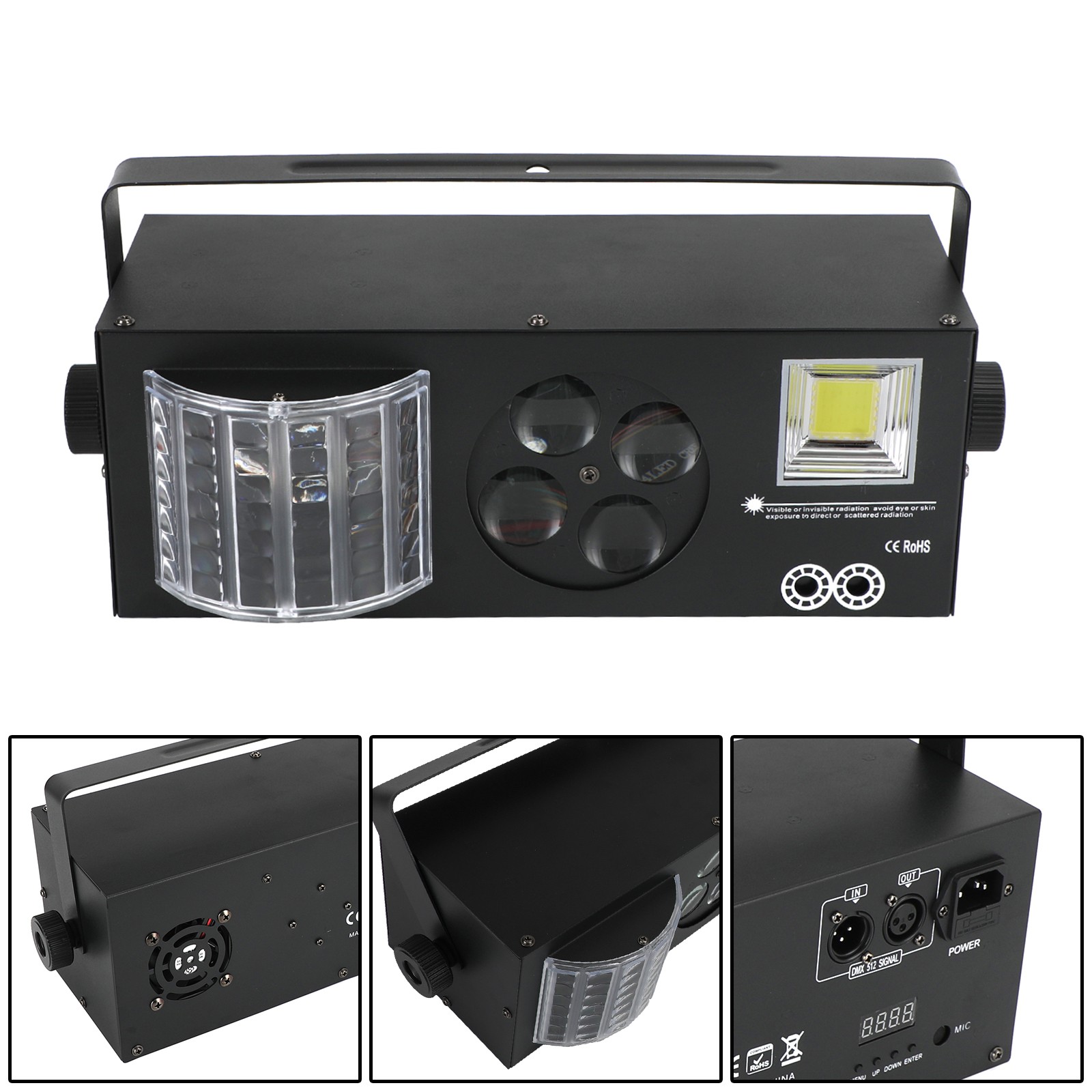 4 IN 1 80W RGBW Strobe Lights LED DMX Disco Party Stage Light+Remote USA