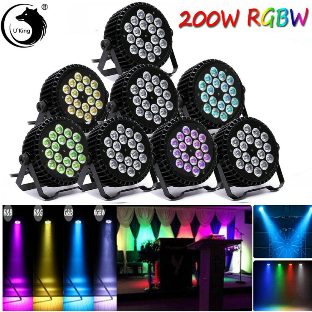 270W LED 18 Par Can Stage Light DMX RGBW Disco Show DJ Lighting Aluminum Shell