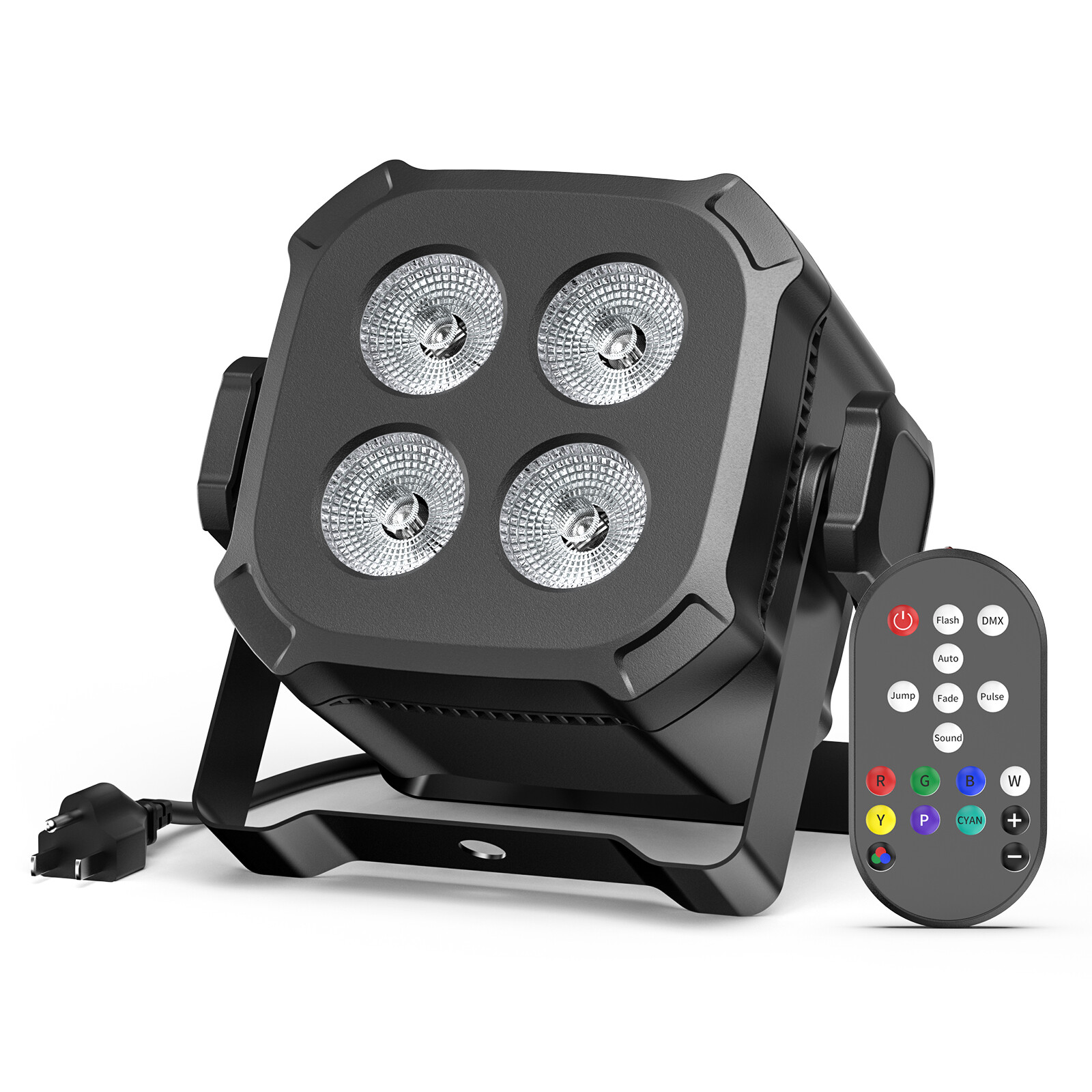 8Pcs 80W RGBWYP+CYAN Par Stage Light LED DMX Halloween Party Lighting Wash Light