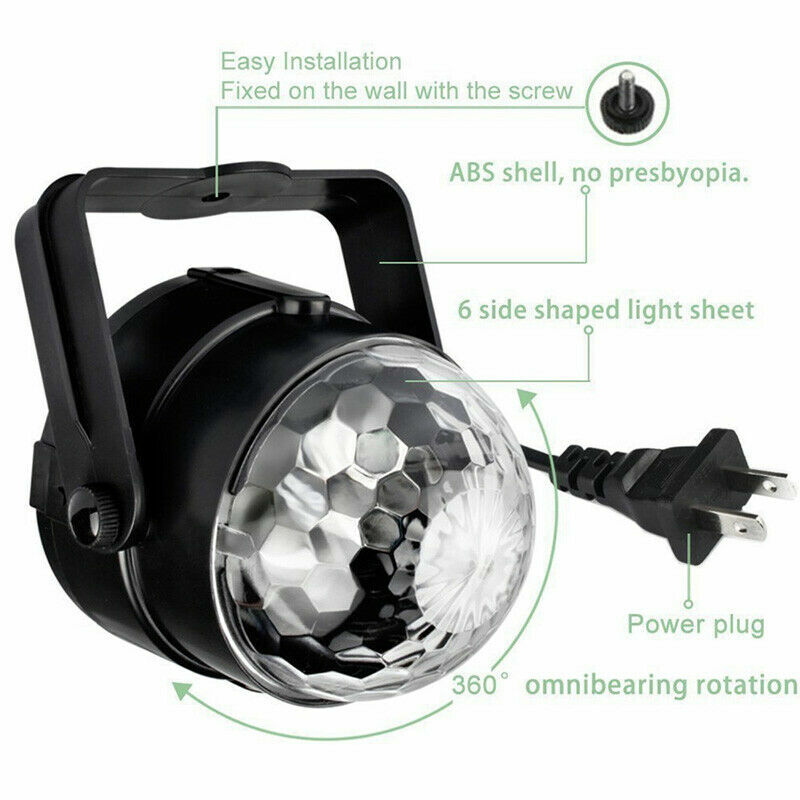 2 Pack RGB Party Disco Lights Ball Sound Activated Strobe Led DJ Bulb Dance Lamp