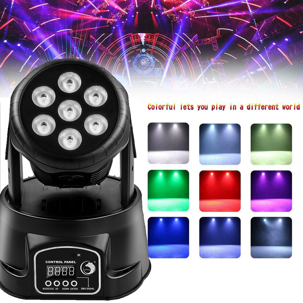 1-10PCS 120W 7LED Moving Head Light RGBW Beam DMX Bar Disco Party Stage Lighting