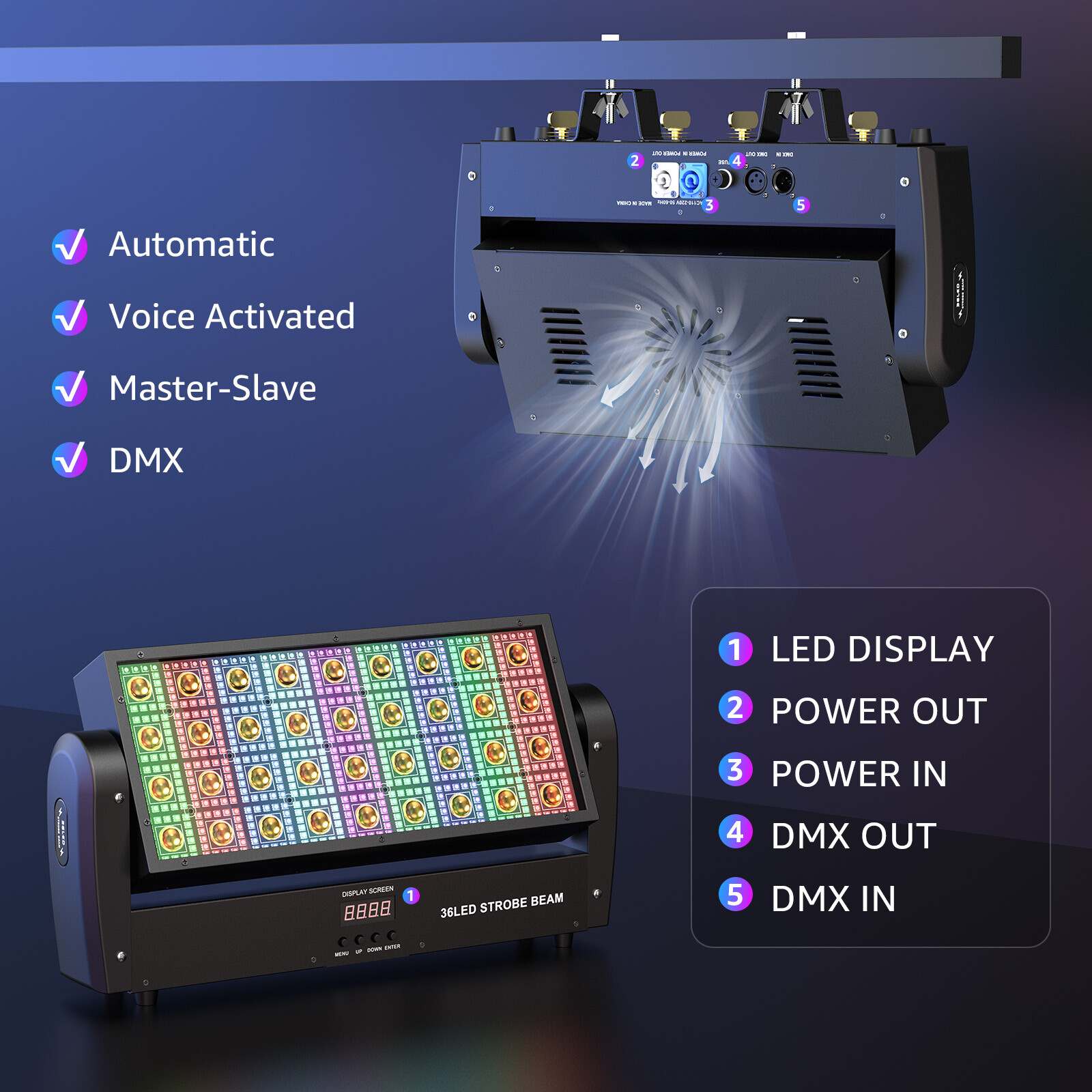 280W Moving Head Wall Wash Light Bar DMX Stage DJ Beam Lighting Party