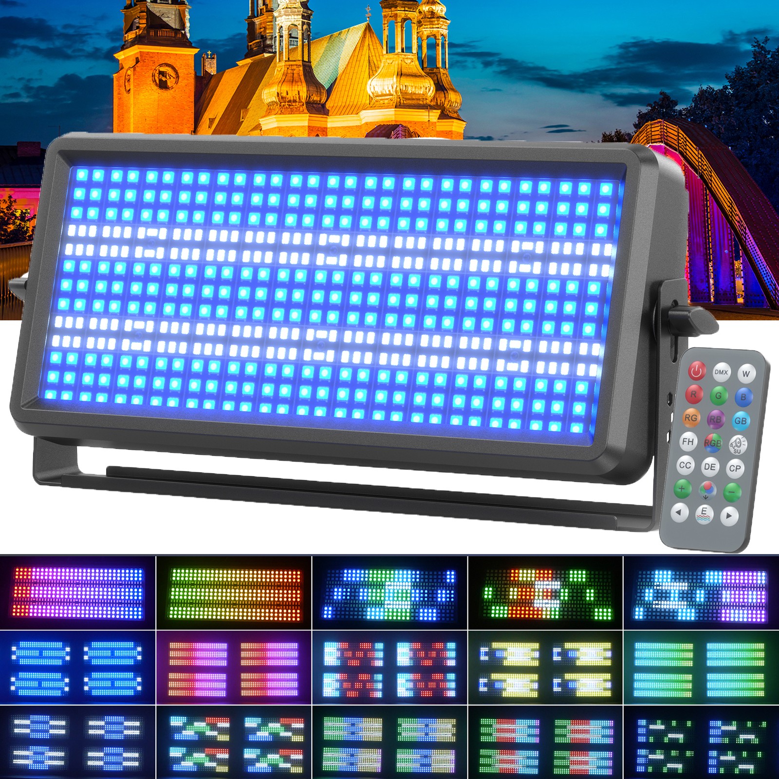 UKING 450LED Wall Wash Bar Lights DMX DJ RGBW Stage Effect Lighting w/Remote