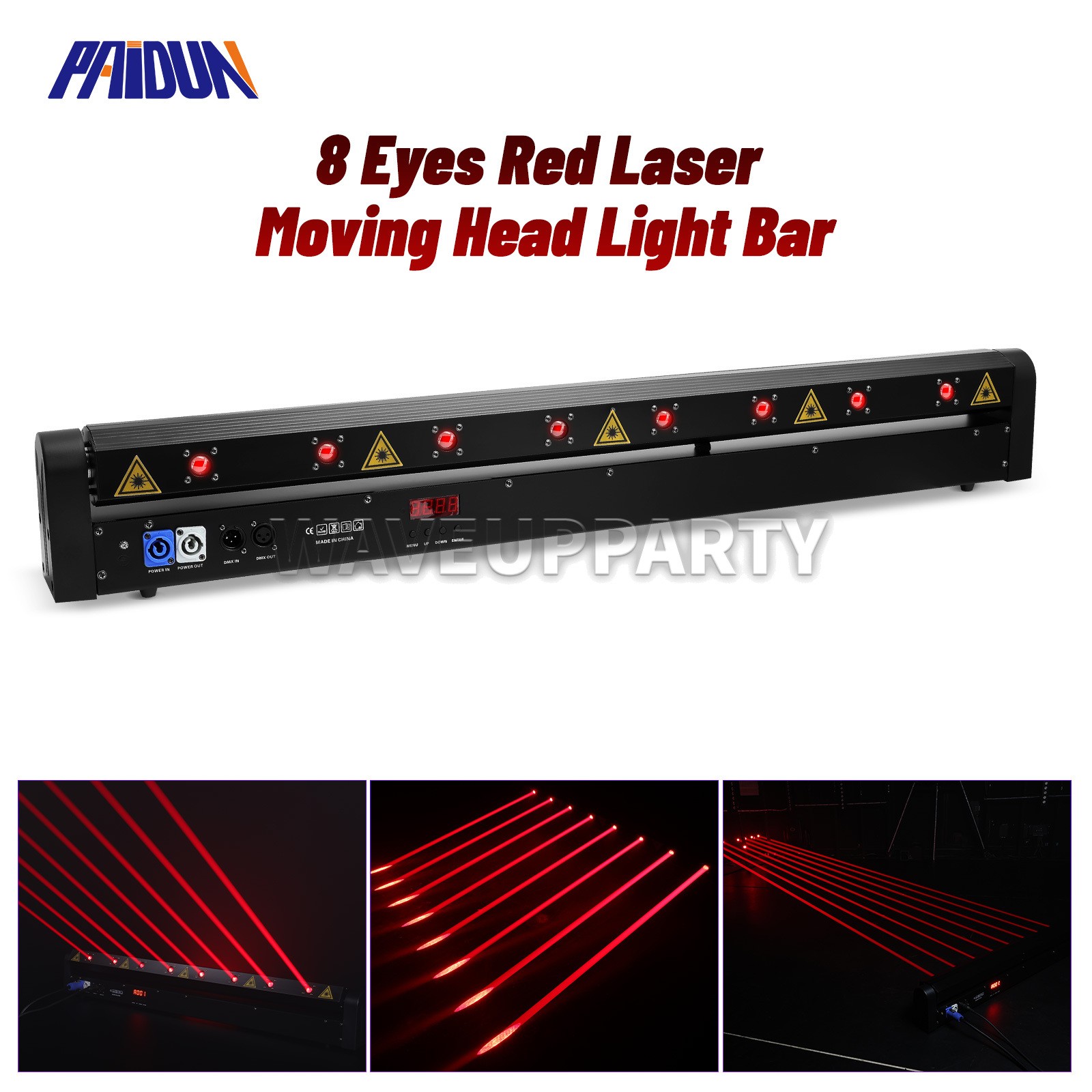 PAIDUN 8 Eyes Red Laser Scan Moving Head Lazer Light Bar DMX DJ Disco Music Show