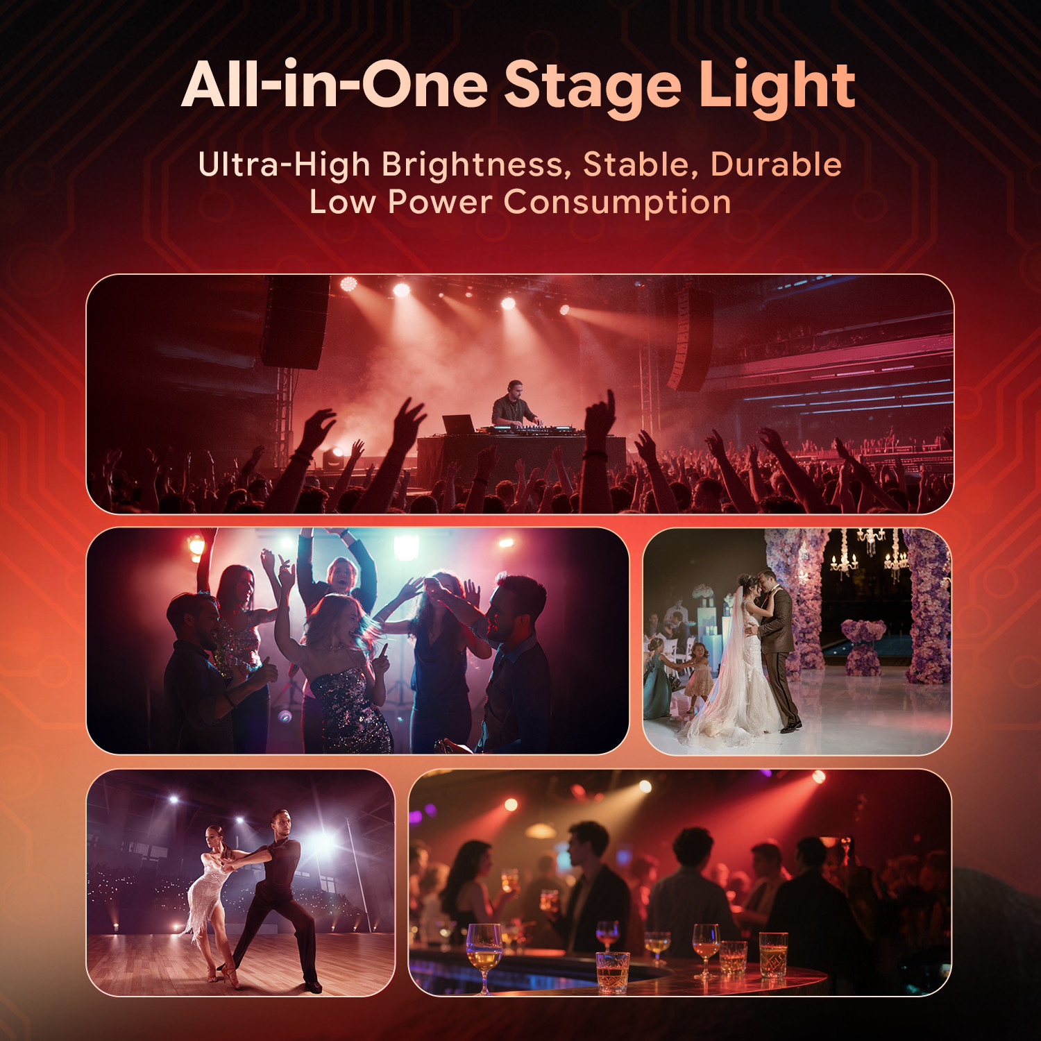 RGBW LED Moving Head Light 80W DMX512 RDM Remote Control Stage Lighting Home Bar