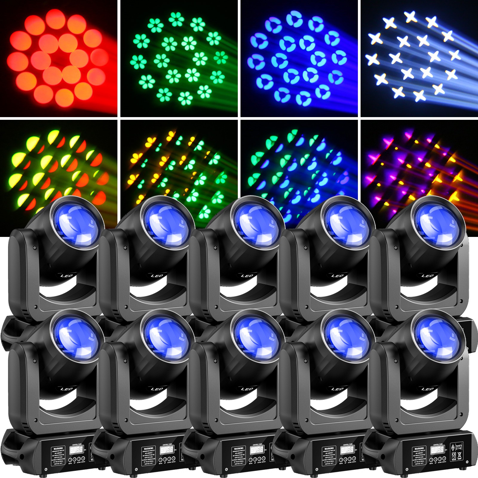 150W 6+12 Prism Moving Head Lights 8 GOBO 8 Colors Beam Stage Light for DJ Party