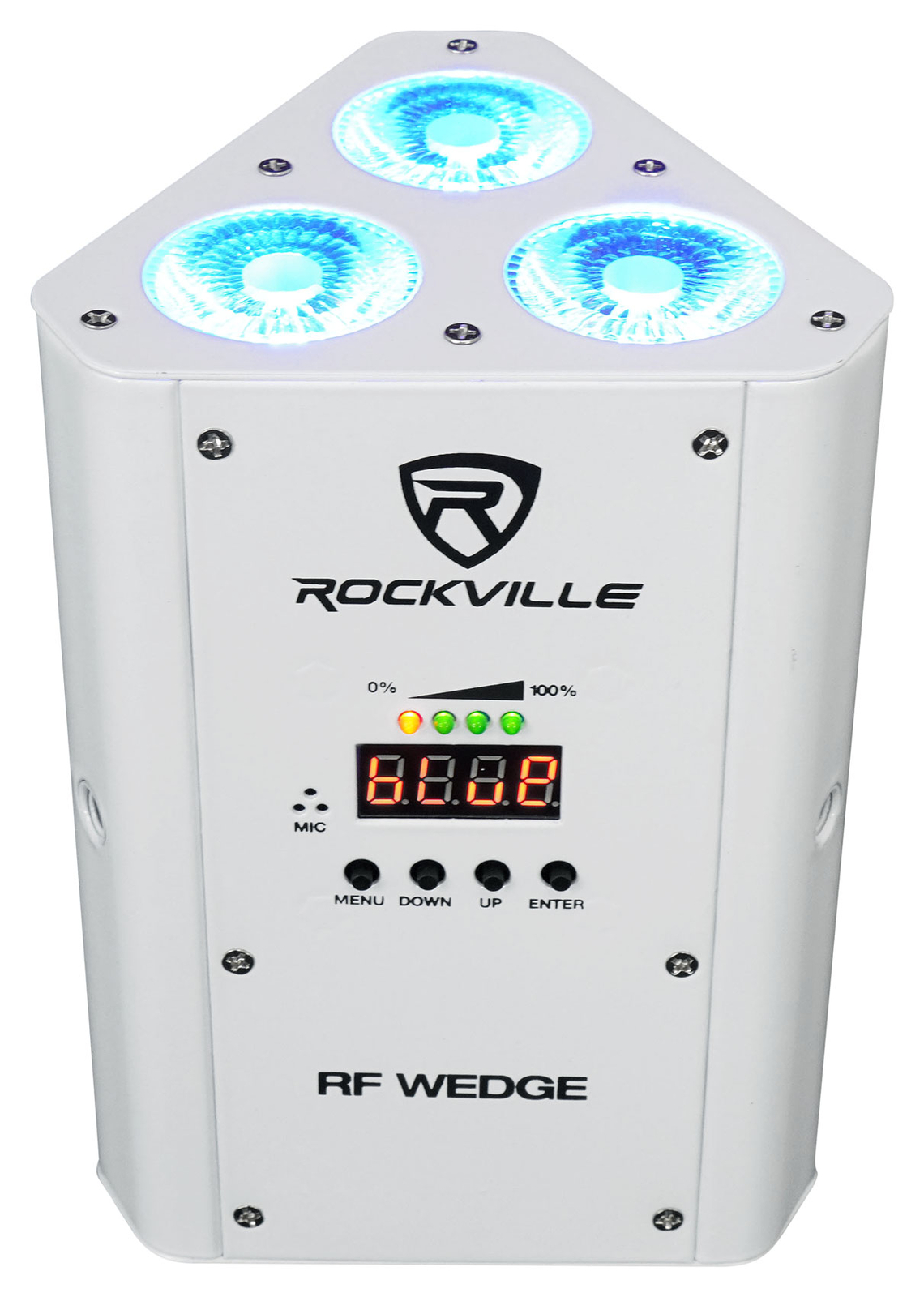 6 Rockville RF WEDGE WHITE RGBWA+UV Battery Wireless DMX DJ Up Lights+RF Remotes