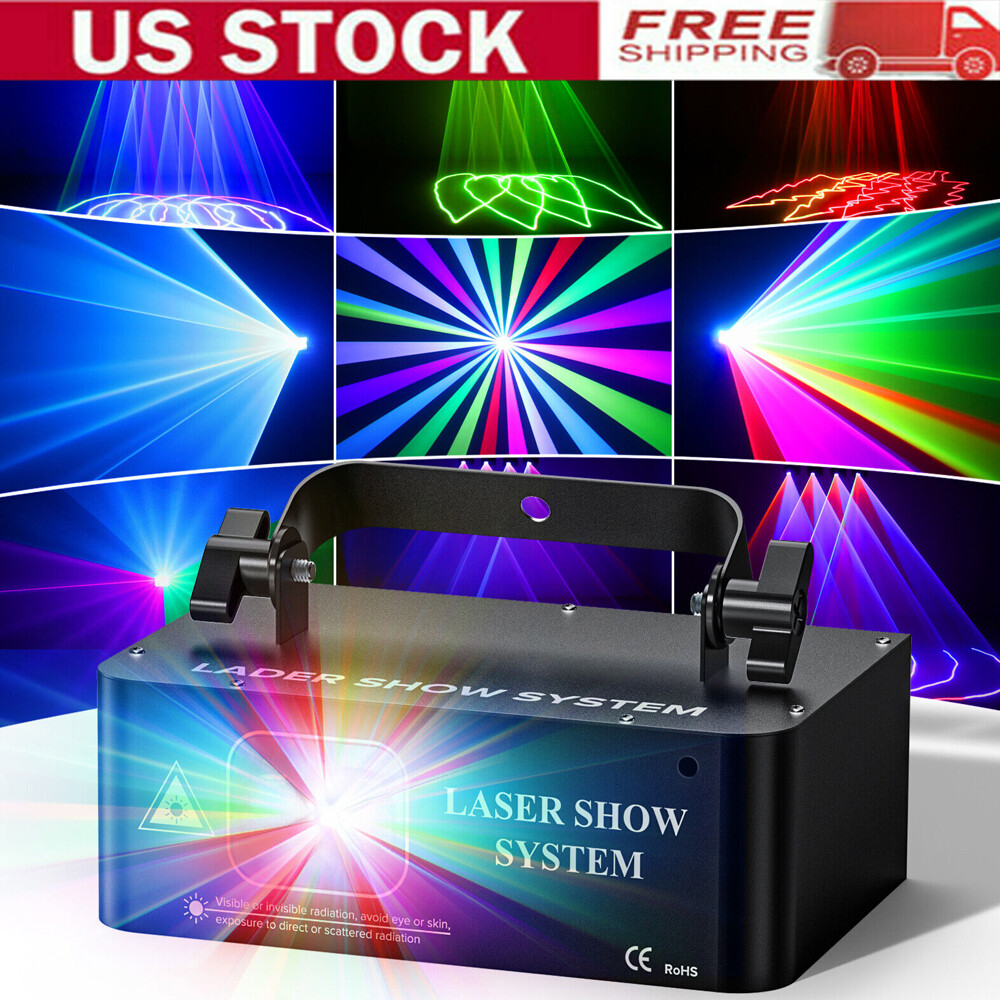 Animation DMX RGB LED Laser Beam Projector DJ Disco Party Stage Laser Light